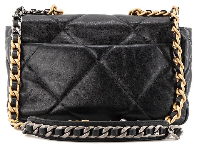 CHANEL - Borsa a tracolla Chanel 19 in pelle liscia nera Nero - vista 3
