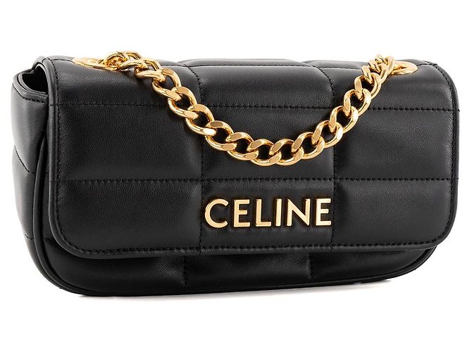 Céline CELINE - Borsa a tracolla Celine in pelle matelassé nera Nero - vista 2