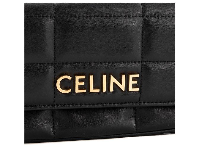 Céline CELINE - Borsa a tracolla Celine in pelle matelassé nera Nero - vista 5