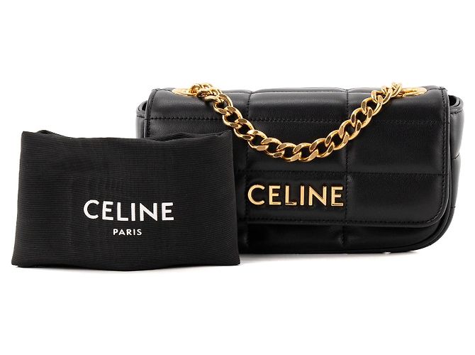 Céline CELINE - Borsa a tracolla Celine in pelle matelassé nera Nero - vista 9