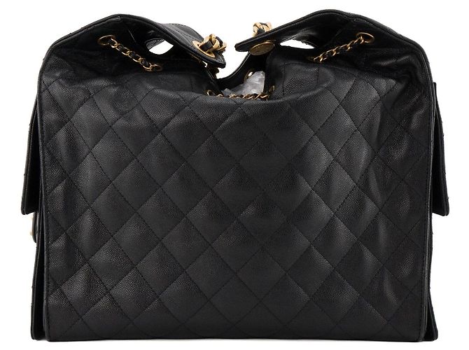 CHANEL - Borsa a tracolla Chanel 25 medium in pelle martellata nera Nero - vista 3