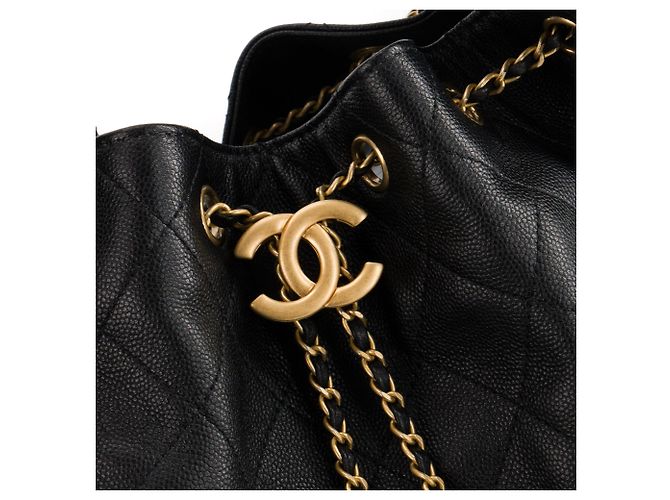 CHANEL - Borsa a tracolla Chanel 25 medium in pelle martellata nera Nero - vista 5