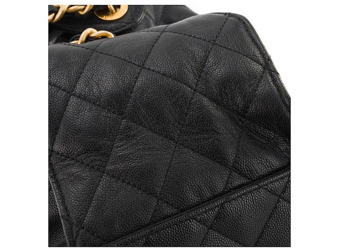 CHANEL - Borsa a tracolla Chanel 25 medium in pelle martellata nera Nero - vista 7