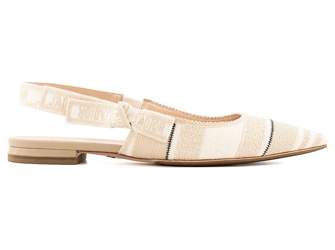 DIOR - Bailarinas Slingback J'Adior Dior en lona beige (T38) - vista 2