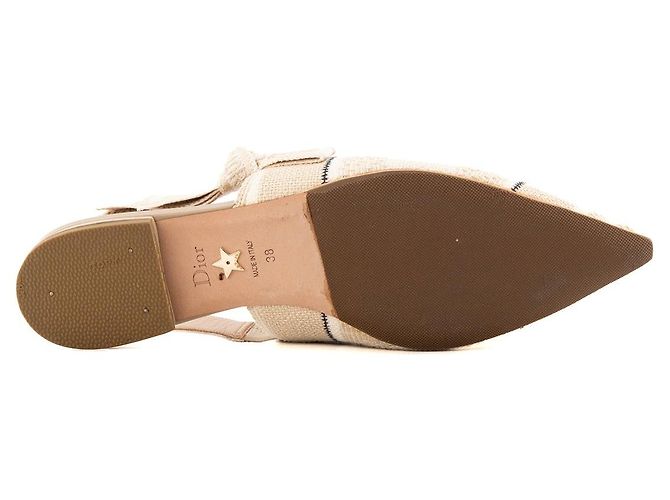 DIOR - Bailarinas Slingback J'Adior Dior en lona beige (T38) - vista 3