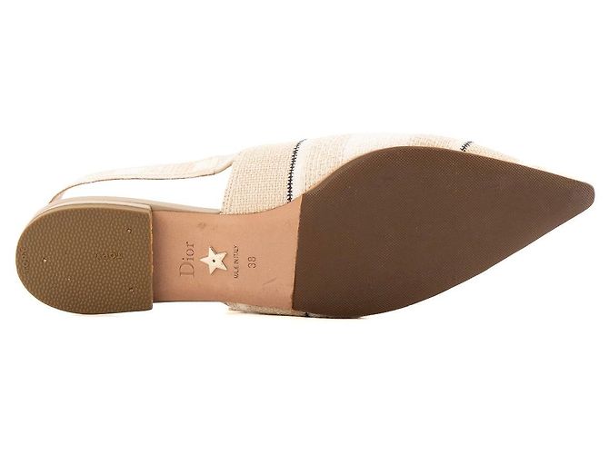 DIOR - Bailarinas Slingback J'Adior Dior en lona beige (T38) - vista 4