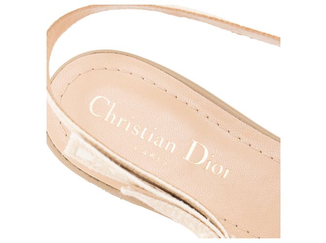 DIOR - Bailarinas Slingback J'Adior Dior en lona beige (T38) - vista 5