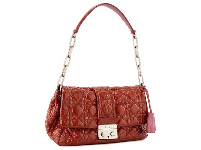 DIOR - Borsa a tracolla Miss Dior in pelle cannage verniciata rossa Rosso - vista 2