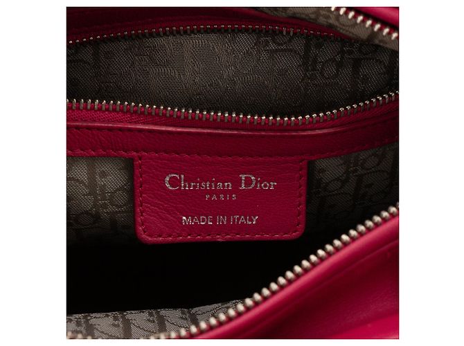 Autre Marque DIOR - borsa a mano Lady Dior medium in pelle cannage rosa - vista 10