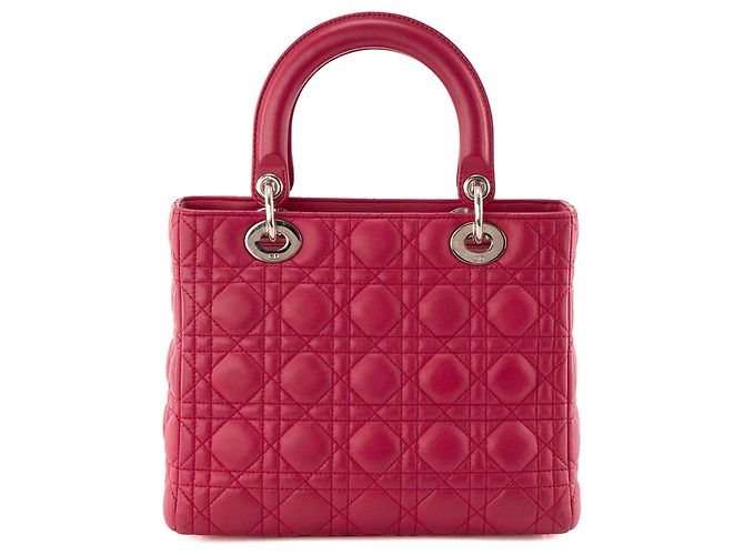 Autre Marque DIOR - borsa a mano Lady Dior medium in pelle cannage rosa - vista 3