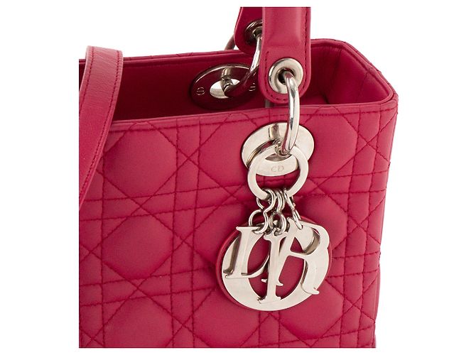 Autre Marque DIOR - borsa a mano Lady Dior medium in pelle cannage rosa - vista 5