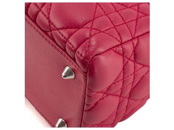 Autre Marque DIOR - borsa a mano Lady Dior medium in pelle cannage rosa - vista 9