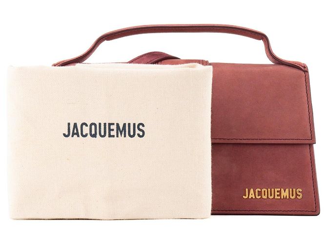 JACQUEMUS - Borsa a tracolla Le Grand Bambino Jacquemus in nubuck bordeaux Bordò - vista 10