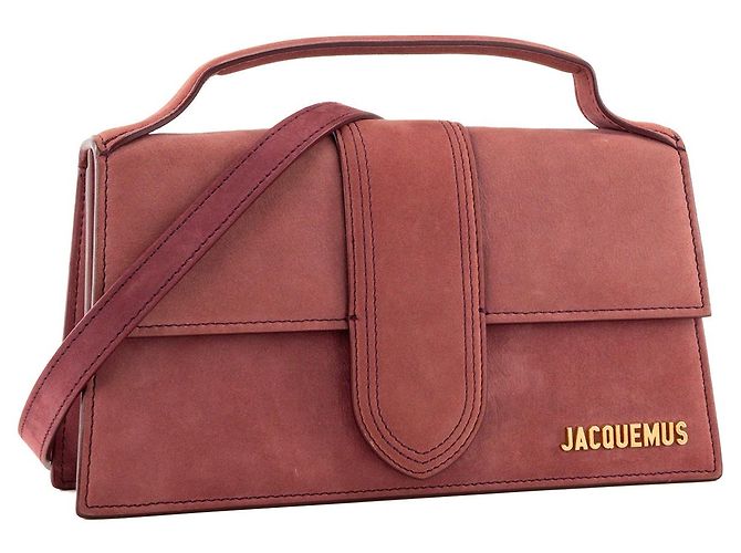 JACQUEMUS - Borsa a tracolla Le Grand Bambino Jacquemus in nubuck bordeaux Bordò - vista 2