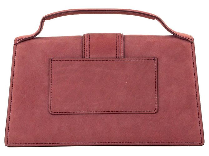 JACQUEMUS - Borsa a tracolla Le Grand Bambino Jacquemus in nubuck bordeaux Bordò - vista 3