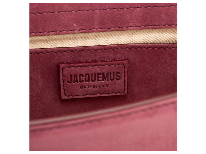 JACQUEMUS - Borsa a tracolla Le Grand Bambino Jacquemus in nubuck bordeaux Bordò - vista 9