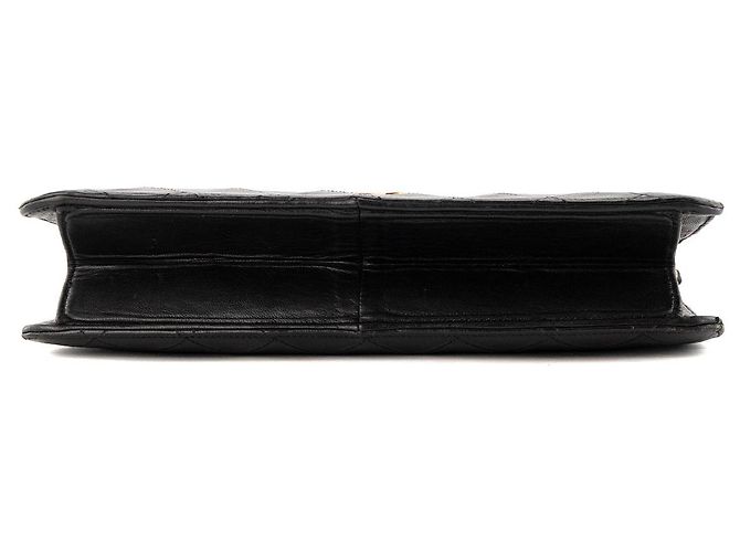 CHANEL - Borsa a tracolla Classic/Timeless Simple Flap in pelle liscia nera vintage Nero - vista 4