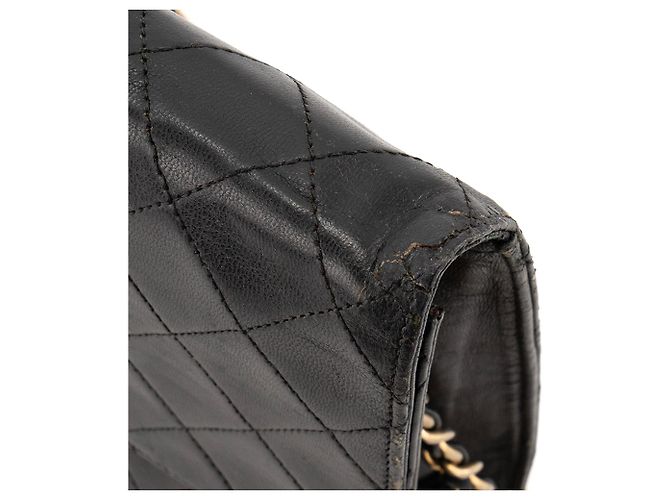 CHANEL - Borsa a tracolla Classic/Timeless Simple Flap in pelle liscia nera vintage Nero - vista 6
