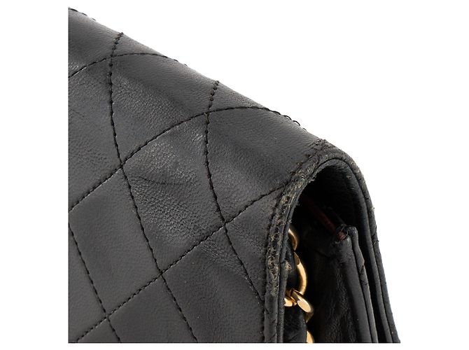 CHANEL - Borsa a tracolla Classic/Timeless Simple Flap in pelle liscia nera vintage Nero - vista 7