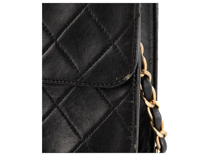 CHANEL - Borsa a tracolla Classic/Timeless Simple Flap in pelle liscia nera vintage Nero - vista 8