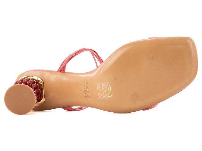 JACQUEMUS - Mules Vallena Jacquemus in camoscio e paillettes rosa (T37) - vista 4
