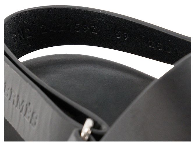 HERMES - Sandali Genius Hermès in pelle liscia nera (T39) Nero - vista 10