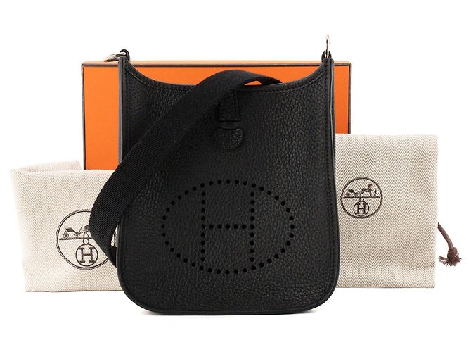 HERMÈS - Borsa a tracolla Evelyne 16 Hermès in pelle clémence nera Nero - vista 6