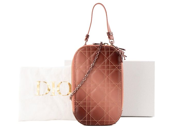 Autre Marque DIOR - Borsa a tracolla Call'In Lady Dior in pelle cannage sfumata rosa e marrone - vista 10