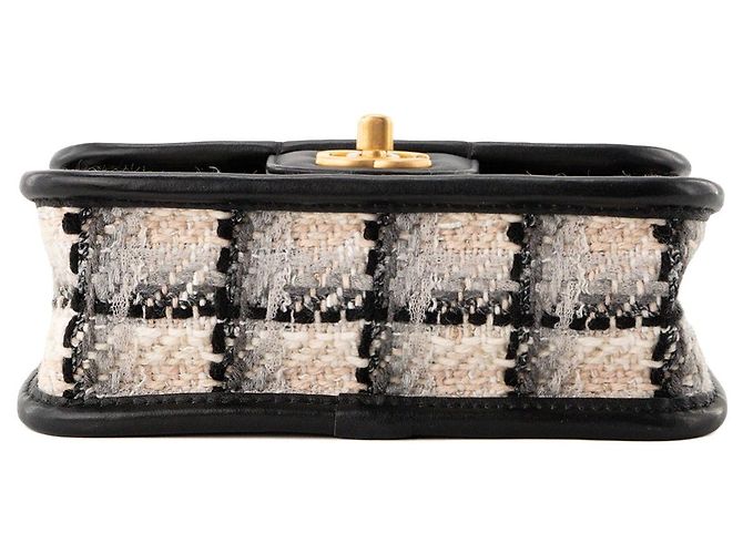 CHANEL - Borsa a tracolla School Memory Chanel in tweed beige e grigio Nero - vista 4