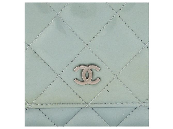 CHANEL - Borsa a tracolla Wallet On Chain Classic/Timeless Chanel in pelle verniciata blu-verde - vista 5