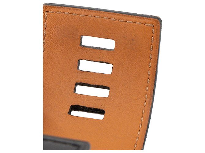 HERMÈS - Bracciale Collier de Chien Hermès in pelle liscia nera (S) Nero - vista 6