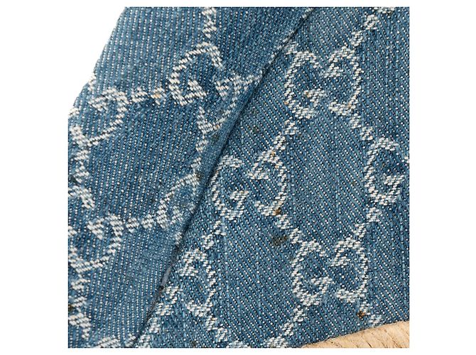 GUCCI - Sandali con zeppa Gucci in denim monogram blu (T39) - vista 6