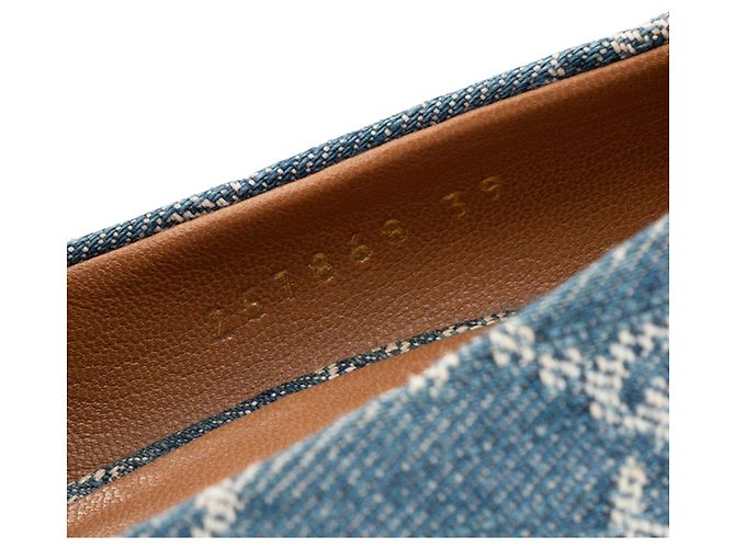 GUCCI - Sandali con zeppa Gucci in denim monogram blu (T39) - vista 8