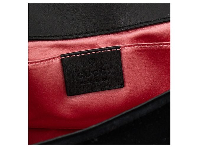 GUCCI - Borsa a tracolla GG Marmont Small Gucci in velluto nero - vista 8