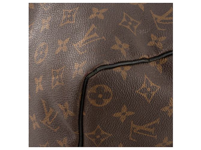 LOUIS VUITTON - Borsa da viaggio Louis Vuitton Keepall 45 in tela monogram coated e pelle nera Marrone - vista 11