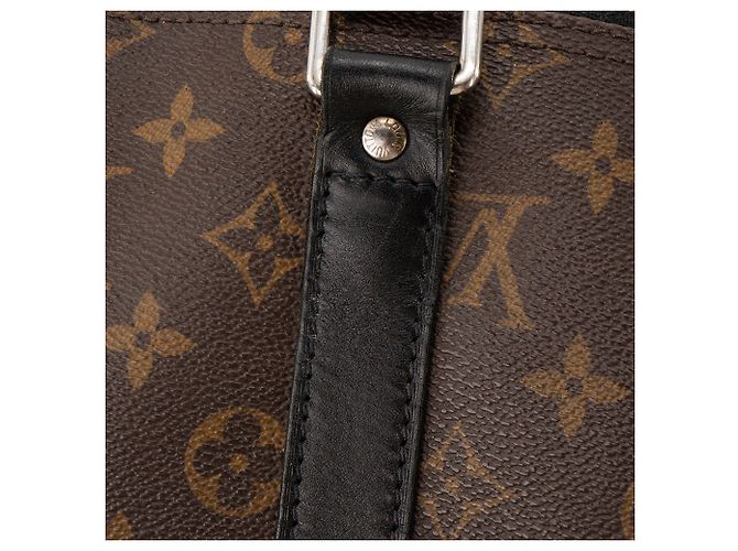 LOUIS VUITTON - Borsa da viaggio Louis Vuitton Keepall 45 in tela monogram coated e pelle nera Marrone - vista 12