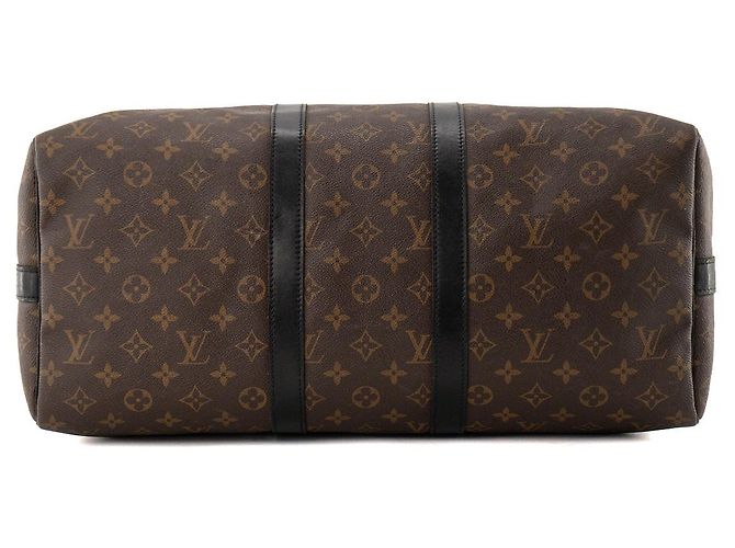 LOUIS VUITTON - Borsa da viaggio Louis Vuitton Keepall 45 in tela monogram coated e pelle nera Marrone - vista 4
