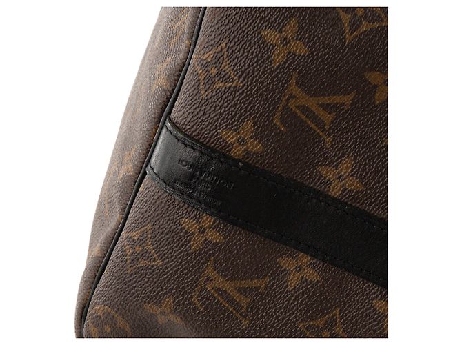 LOUIS VUITTON - Borsa da viaggio Louis Vuitton Keepall 45 in tela monogram coated e pelle nera Marrone - vista 5