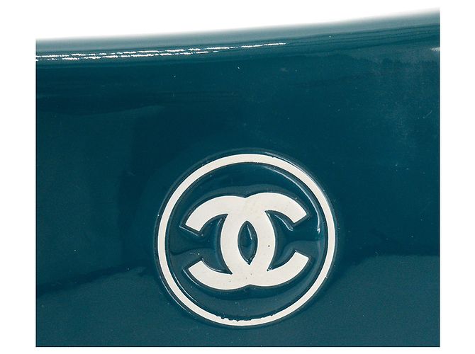 CHANEL - Borsa a tracolla Chanel Wallet On Chain in pelle verniciata blu - vista 5