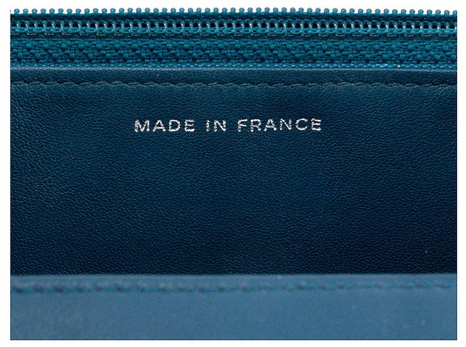 CHANEL - Borsa a tracolla Chanel Wallet On Chain in pelle verniciata blu - vista 7