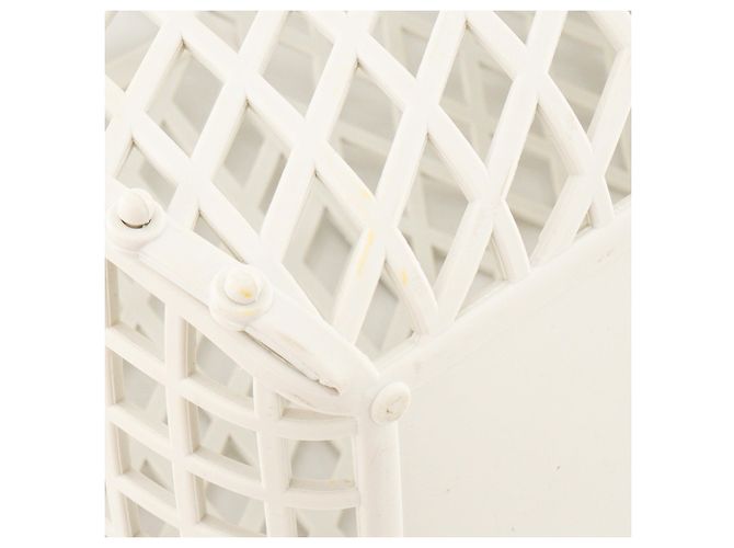 FENDI - Fendi Basket Shopper-Bag aus weißem PVC und braunem Leder - Ansicht 6