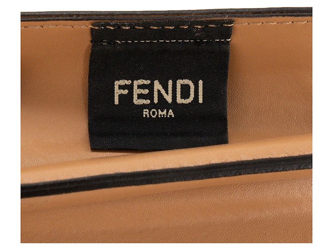 FENDI - Fendi Basket Shopper-Bag aus weißem PVC und braunem Leder - Ansicht 7