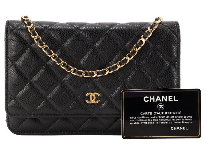 CHANEL - Borsa a tracolla Wallet On Chain Classic/Timeless Chanel in pelle caviar nera Nero - vista 10