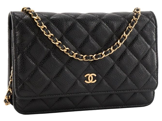 CHANEL - Borsa a tracolla Wallet On Chain Classic/Timeless Chanel in pelle caviar nera Nero - vista 2