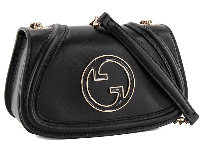 GUCCI - Borsa a tracolla Blondie Gucci in pelle liscia nera Nero - vista 2