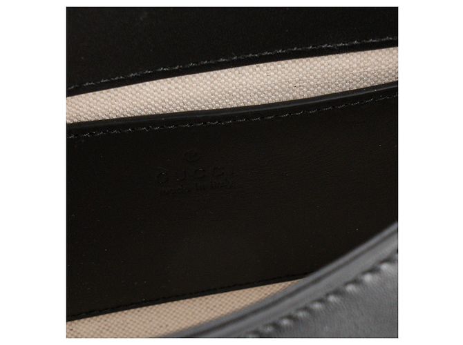GUCCI - Borsa a tracolla Blondie Gucci in pelle liscia nera Nero - vista 5