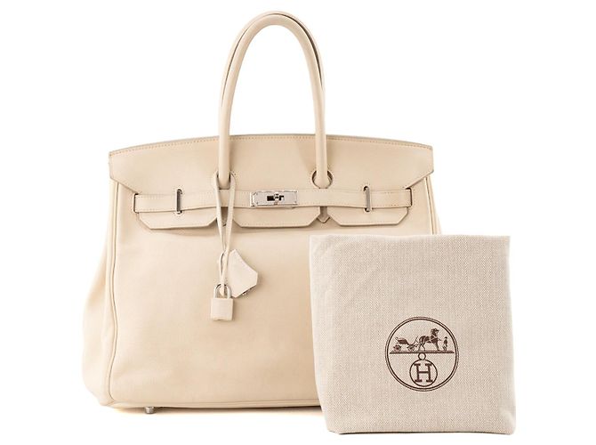 HERMÈS - Borsa a mano Hermès Birkin 35 in pelle Swift craie beige - vista 13