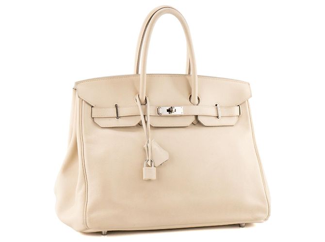 HERMÈS - Borsa a mano Hermès Birkin 35 in pelle Swift craie beige - vista 2