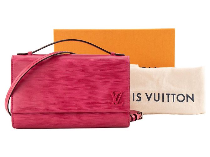 LOUIS VUITTON - Borsa a tracolla Louis Vuitton Clery in pelle epi rosa - vista 10