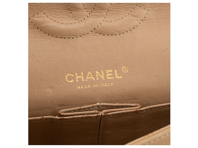 CHANEL - Borsa a tracolla Classique/Timeless Coco Sailor Chanel in tela beige e rossa edizione limitata - vista 7